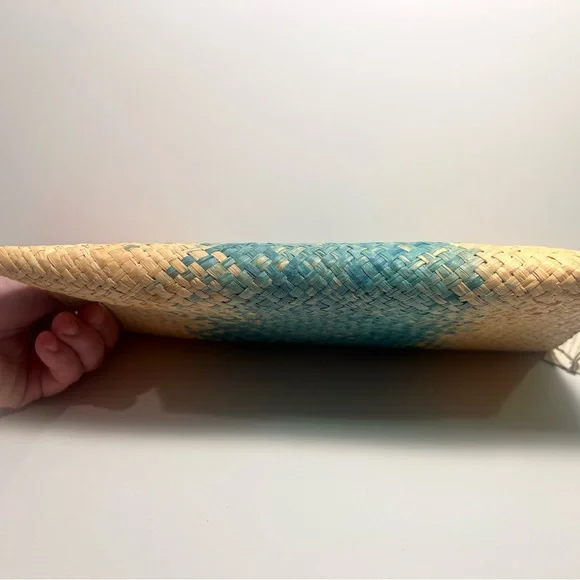 Mar Y Sol Woven Clutch with Blue and Tan Pattern - Picture 12 of 16